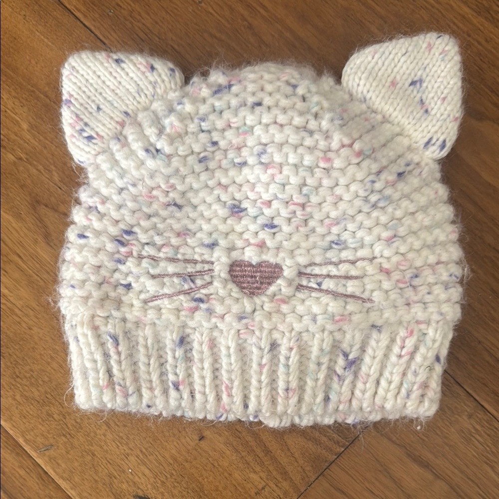 GAP Speckled Knit Cat Ear Beanie - Cream